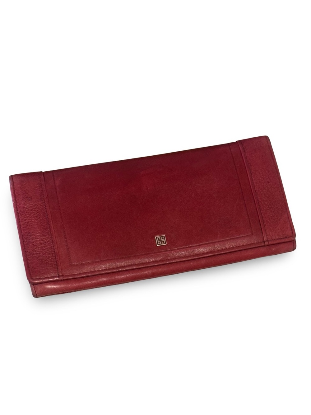 Vintage Givenchy Burgundy Leather Continental Long Wallet - 4G Logo Minimalist